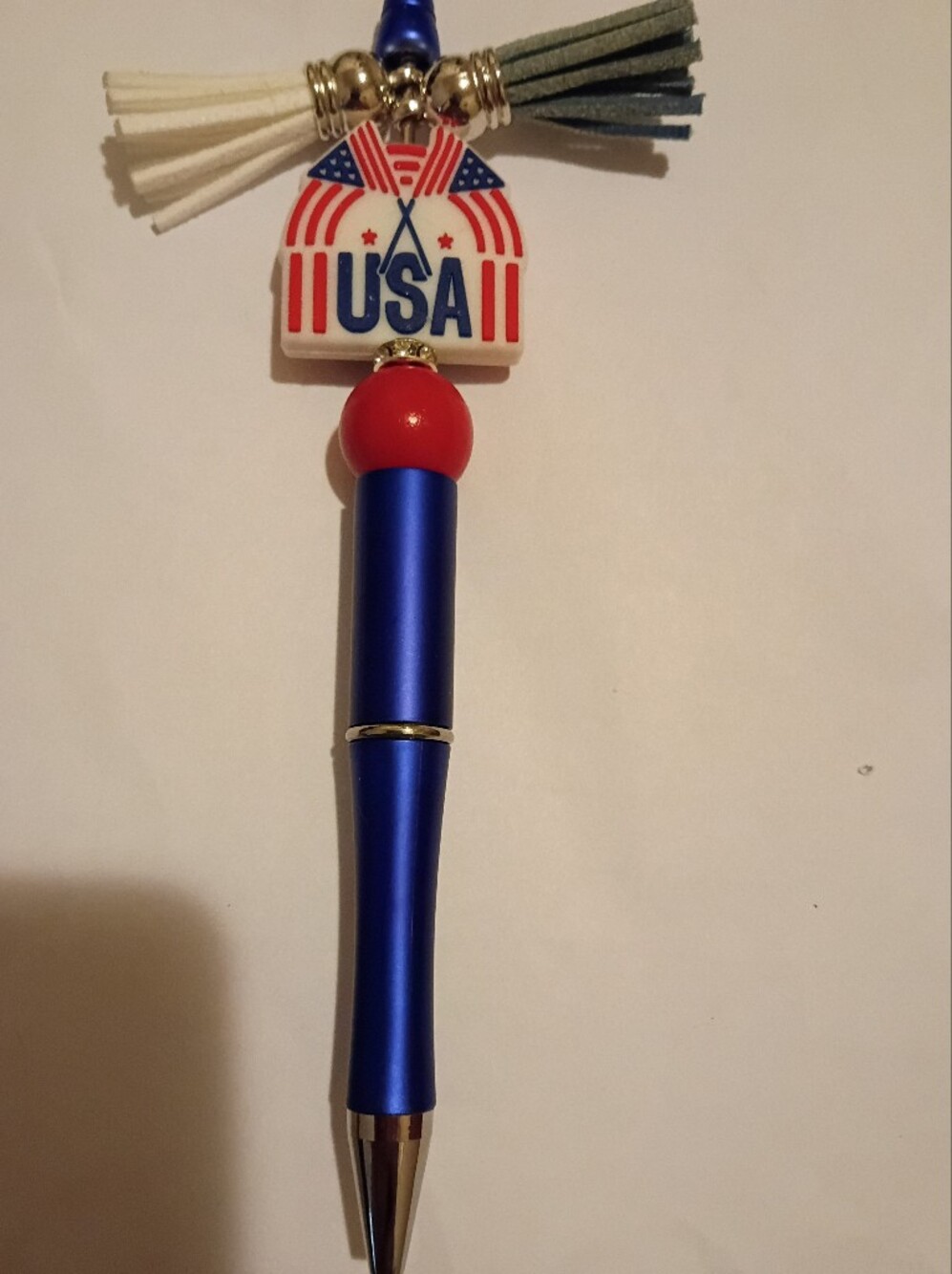 Patriotic Blue Pen with Red Accent